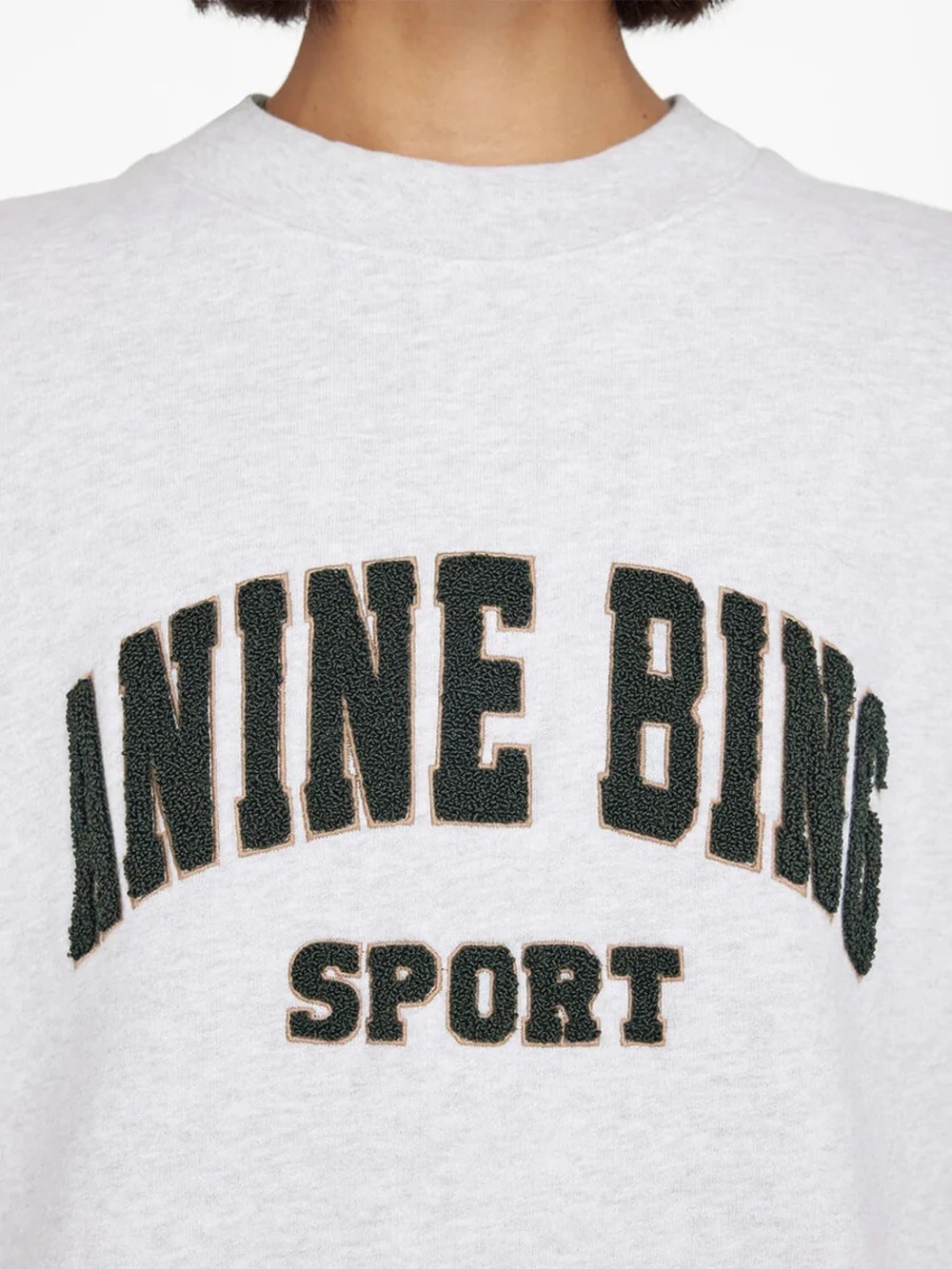 Anine Bing Tyler Oversized Pullover Mockneck Crewneck Sweater in Heather Gray - Picture 6 of 14
